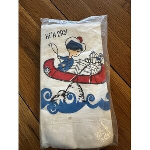 Vtg House Of Paper Guest Towels Boy In Canoe Ocean Waves Hi N Dry 12 Count NIP